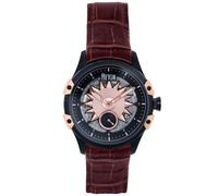 Reign Men's Solstice Automatic Semi-Skeleton Watch - Dark Brown/Rose Gold in Rose Gold Reign Rose Gold One Size