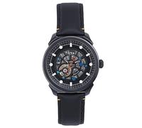 Reign Weston Automatic Leather-Band Skeleton Watch - Black