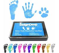 ReignDrop Ink Pad For Baby Footprint & Handprint - Creates Impressive Long Lasting Keepsake Stamp for Infant & Kids. Smudge Proof, Easy to Wipe Off Skin, Safe & Gentle Acid Free(Sky Blue)