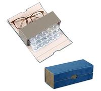 ReignSword 2 in 1 Contact Lens Case and Glasses Case, Double Sided Portable Contact Lenses Travel Cases, Sunglasses Holder for Men & Women, Contacts Lens Box Fit 30 Lenses (Blue)