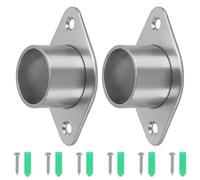 ReignSword 2 Pcs 304 Stainless Steel Shower Curtain Rod Bracket, Easy Installation Closet Rod Holders Fits 1 Inch Poles (Rhombic Base)