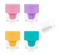 ReignSword 4 Pack Manual Contact Lens Cleaners Set with White Applicator & Removal Tool, Cute Contact Lens Case, Portable Travel Solution Soaking Kit