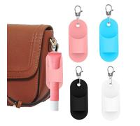 ReignSword 4 Pcs Silicone Lip Gloss Holder Keychain for Women, Portable Slim Lipstick Sleeves Lip Balm Carrier Cover for Lanyard, Bag and Wallet Accessories