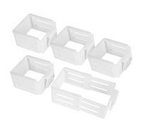 ReignSword 5 Pack Adjustable Drawer Dividers for Fridge Side Organizer, Retractable Refrigerator Door Case with Snap-On, Plastic Fridge Accessories for Sorting Drawer and Storage (White)