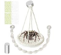 ReignSword 6 Pack Magnetic Jumping Spider Rope Bridge Set, Soft Cotton Rope Spider Climbing Bridge for Enclosure Habitat, Jumping Spider Tank Accessories for Molting Perch & Terrarium Decor