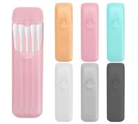 ReignSword 6 Pack Travel Cotton Swab Holder, Portable Qtip Storage Case with Dustproof Lid, Small Clear Plastic Container for Dental Floss & Hair Ties