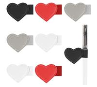 ReignSword 8 Pack Self-Adhesive Notebook Pen Loop Holder, Vegan Leather Elastic Pencil Holder, Elastic Loop Designed for Notebooks Journals Calendars (Black, Grey, Red, White)