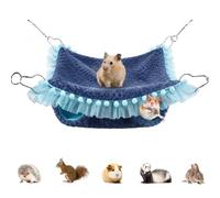ReignSword Guinea Pig Hideout, Warm Guinea Pig Bed with Lace Trim, Blue