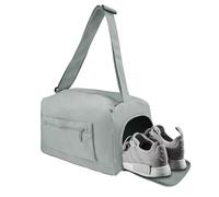 ReignSword Gym Bag with Shoes Compartment, Waterproof Travel Sports Duffle Bag, Weekender Overnight Carry on Duffel Bag for Women (Grey), Grey