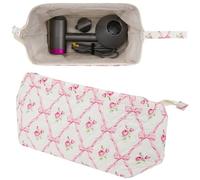 ReignSword Hair Tools Travel Bag Compatible with Shark FlexStyle, Dyson Airwrap, Revlon Hairdryer Case, Hair Styling Accessories Storage Waterproof Organizer, Pink Butterfly, Home Bathroom