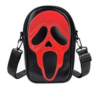 ReignSword Halloween Skull Face Messenger Bag, Red