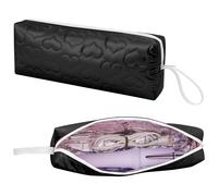 ReignSword Heat Resistant Hair Tools Travel Bag, Portable Storage Case Pouch with Heart Pattern for Curling Irons, Flat Irons, Hair Straighteners and Accessories (Black)