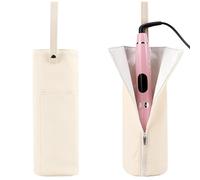 ReignSword Hot Iron Holder & Mat, Heat Resistant Hot Tools Organizer, Portable Hair Tools Travel Bag for Curling Irons, Flat Irons, Hair Straightener and Styling Tools (Beige)