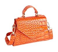 ReignSword Small Crossbody Bags for Women, Vegan Leather Crocodile Pattern Mini Purse, Trendy Clutch Top Handle Shoulder Handbag (Not Compatible with Phone) (Orange), Orange