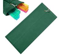 ReignSword Velvet Mahjong Rack Storage Bag, 22x9.5 Inch Drawstring Pouch, 2-Compartment Organizer for 4 Mahjong Racks & Pushers, Protective Holder for Mah Jongg Accessory (Green)