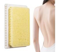 ReignSword Wall Mounted Back Scrubber for Shower, Exfoliating Bath Wash Pad, Hands-Free Back Body Brush Scrubber for Men Women (White+Yellow, 11.8 * 7.87 * 2.17in)