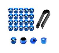REIJAX Car Wheel Nut Caps, For FORD Focus ST LINE 2021 2022 2023 2024 2025 20Pcs Wheel Nut Covers Anti-theft Hexagonal Tire Nut Covers Decorate Accessories,D/Blue-17MM