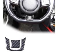 REIJAX Carbon Fibre Steering Wheel Cover Trim for Jaguar F-Type 2013-2022, Car Steering Wheel Panel Trim Sticker Interior Decoration Frame Covers
