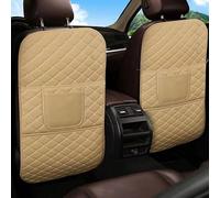REIJAX Leather Car Back Seat Kick Mat for Toyota RAV4 2009-2023, Car Seat Back Protectors, Car Anti-kick Protector Mats, Waterproof Anti-Dirty Car Interior Accessories,D/BIEGE