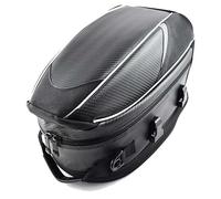 REIJAX Waterproof Motorcycle Saddle Bag for Suzuki e Lets 2012-2018, Motorcycle Tail Bag Hard Shell, Motorcycle Rear Seat Bag Luggage Saddle Bags,A WHITELINE