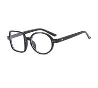 REIJXYEY Asymmetric Square Round Frame Eyeglasses, Clear Blue Tortoise | Mixed Frame Design, Tortoiseshell Arms, Transparent Frame, Unisex Style, Clear Lenses