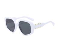 REIJXYEY Oversized Square Sunglasses, Orange Frame with Tinted Lenses | Retro Style, Gold Rivet Detail, Lightweight Frame, Women's Fashion, UV Protection