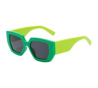 REIJXYEY Oversized Square Sunglasses, Two-Tone Green Frame with Dark Lens | Bold Retro Style, Colour Block Design, Chunky Frame, UV Protection, Unisex