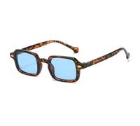 REIJXYEY Retro Square Sunglasses, Black Frame with Pink Tinted Lenses | Vintage Style, Gold Accent Detail, Unisex Design, Lightweight Frame, Fashion Eyewear