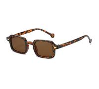 REIJXYEY Retro Square Sunglasses, Black Frame with Pink Tinted Lenses | Vintage Style, Gold Accent Detail, Unisex Design, Lightweight Frame, Fashion Eyewear