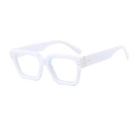 REIJXYEY Square Oversized Eyeglasses Frame, Black Marble Pattern | Bold Thick Frame, Clear Lens, Gold-Tone Accents, Unisex Style, Retro Design