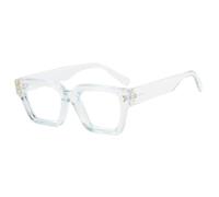REIJXYEY Square Oversized Eyeglasses Frame, Black Marble Pattern | Bold Thick Frame, Clear Lens, Gold-Tone Accents, Unisex Style, Retro Design