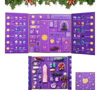 Reiki Crystal Halloween Countdown Gift Box,The Magic of Healing and Energy Transfer,24 Boxes Gemstone Countdown Calendar,Positive Energy Gem Dig Kit,Christmas Advent Calendar,Adults Women Gifts (D)