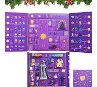 Reiki Crystal Halloween Countdown Gift Box,The Magic of Healing and Energy Transfer,24 Boxes Gemstone Countdown Calendar,Positive Energy Gem Dig Kit,Christmas Advent Calendar,Adults Women Gifts (A)