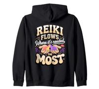 Reiki Flows Where It's Needed the Most Reiki Energy Healing Zip Hoodie