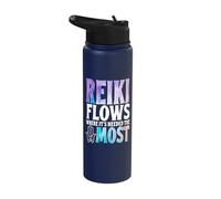 Reiki Flows Where It's Needed The Most Symbol Stainless Steel Insulated Water Bottle