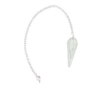 Reiki Gemstone Amazonite Stone Cone Dowsing Pendulum with Long Chain-Blessfull Healing Design #2