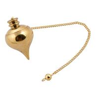Reiki Gemstone Dowsing Gold Tone Tear Drop Pendulum with Long Chain -Blessfull Healing