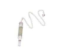 Reiki Gemstone Green Aventurine Wand Dowsing Crystal Pencil Pendulum with Long Chain-Blessfull Healing