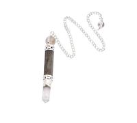 Reiki Gemstone Labrodorite Wand Dowsing Crystal Pencil Pendulum with Long Chain-Blessfull Healing