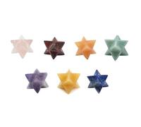 Reiki Gemstone Seven Chakra Set 8 Point Star Merkaba 20 To 25 mm Approx Set Of 2-Blessfull Healing