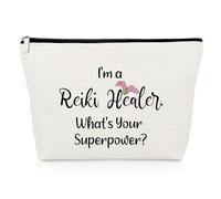 Reiki Healer Makeup Bag Reiki Master Gift Reiki Healer Gifts for Women Appreciation Gifts for Spiritual Healer Gift Cosmetic Pouch Therapist Thank You Gifts Christmas Birthday Gift Therapy Travel Bag