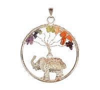 Reiki Healing Gemstone Tree Of Life Seven Chakra Pendant Necklace Wire Wrapped Pendant Design#05