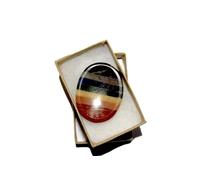 REIKI ISLAND Seven Chakra Crystal Thumb Palm Worry Stone Oval Anxiety Relief Reiki Powers Protection Healing Crystal Stone with GIFT BOX