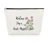 Reiki Master Makeup Bag Reiki Healer Gifts for Women Reiki Master Gifts Reiki Gifts Inspirational Gift for Girls Reiki Practitioner Gifts Birthday Christmas Graduation Gifts Travel Cosmetic Pouch