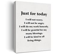 Reiki Principles Just for Today Canvas Wall Art Office Home Decor Reiki Therapist Poster Picture Artwork 11.5"x15" (Wooden Framed)