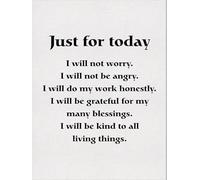 Reiki Principles Just for Today Metal Tin Sign Wall Art Office Home Decor Reiki Therapist Poster Learning Room Decor Home School Graphics Wall Decor 12x8 Inch