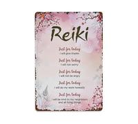 Reiki Principles Just for Today Spiritual Wall Art Vintage Aluminium Metal Sign, Retro Wall Decor for Home, Bar, Garage & Farmhouse 30x20cm