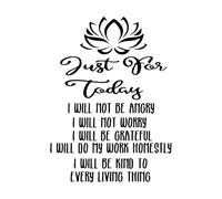 Reiki Principles Prayer Wall Sticker Lotus Inspirational Quote Yoga Studio Wall Decal Bedroom Decor Vinyl Decal-XL-68x92cm