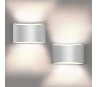 REIKOT Wall Sconces Set of Two | Modern LED Indoor Wall Lights,Up and Down Wall Mount Light,Aluminum,Hardwired,Dimmable, Warm White 3000K, 1400Lm