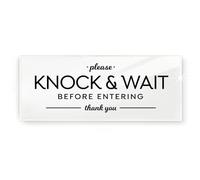 Reilly Originals 2x5 Inch Knock and Wait Before Entering Sign ~ Ready to Stick ~ Premium, Durable